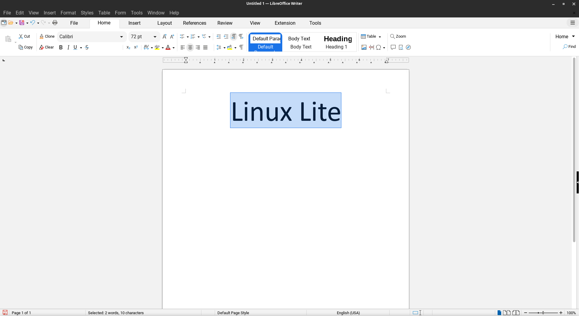 Linux Lite LibreOffice
